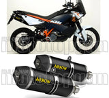 Doble Salida De Escape Con Catalizador Y Homologación Acústica Race-Tech Aluminio Negro Carbono - Arrow Special Parts Compatible Con Ktm 990 Smt (2009-2013)