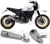 Non-Catalytic Exhaust Tip With Sound Certification Pro-Race Nichrom Stainless Steel - Arrow Special Parts Compatible With Ducati Scrambler 800 Desert Sled (2017-2020)