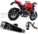 Tubo De Escape Sin Catalizador Y Con Homologación Acústica Pro-Race Nichrom Negro Acero - Arrow Special Parts Compatible Con Ducati Monster 797 (2017-2018)