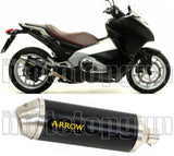 Tubo De Escape Sin Catalizador Y Con Homologación Acústica Race-Tech Aluminio Negro Acero - Arrow Special Parts Compatible Con Honda Nc 750 X (2014-2020)