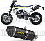 Tubo De Escape Sin Catalizador Y Con Homologación Acústica Race-Tech Aluminio Negro Carbono - Arrow Special Parts Compatible Con Husqvarna 701 Enduro (2017-2020)