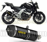 Tubo De Escape Con Homologación Acústica Race-Tech Aluminio Negro Carbono - Arrow Special Parts Compatible Con Kawasaki Z 750 (2007-2014)