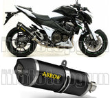 Tubo De Escape Con Homologación Acústica Race-Tech Aluminio Negro Carbono - Arrow Special Parts Compatible Con Kawasaki Z 800 E (2013-2016)