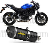 Tubo De Escape Con Homologación Acústica Race-Tech Aluminio Negro Carbono - Arrow Special Parts Compatible Con Suzuki Sv 650 (2016-2024)