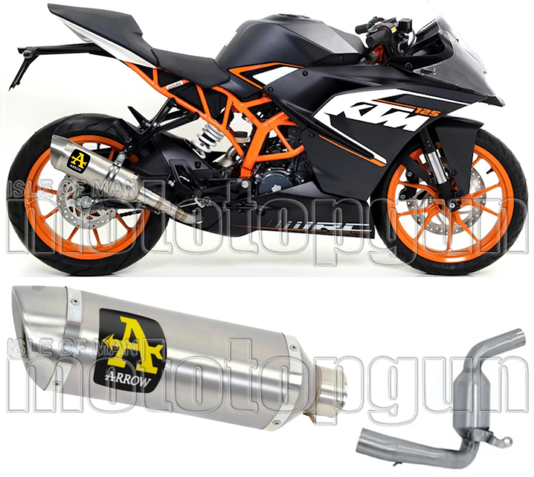 Tubo De Escape Sin Catalizador Y Con Homologación Acústica Thunder Aluminio Acero - Arrow Special Parts Compatible Con Ktm Rc 125 (2015-2016)