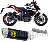 Tubo De Escape Sin Catalizador Y Con Homologación Acústica Thunder Aluminio Negro Acero - Arrow Special Parts Compatible Con Ktm 390 Duke (2017-2020)