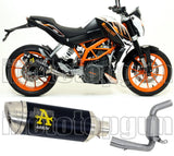 Tubo De Escape Sin Catalizador Y Con Homologación Acústica Thunder Aluminio Negro Acero - Arrow Special Parts Compatible Con Ktm 390 Duke (2013-2016)