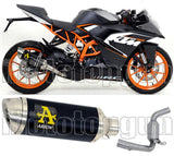 Tubo De Escape Sin Catalizador Y Con Homologación Acústica Thunder Aluminio Negro Acero - Arrow Special Parts Compatible Con Ktm Rc 125 (2015-2016)