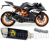 Tubo De Escape Sin Catalizador Y Con Homologación Acústica Thunder Aluminio Negro Acero - Arrow Special Parts Compatible Con Ktm Rc 125 (2017-2020)
