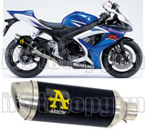 Tubo De Escape Con Homologación Acústica Thunder Aluminio Negro Acero - Arrow Special Parts Compatible Con Suzuki Gsx-R 600 Ie (2006-2007)