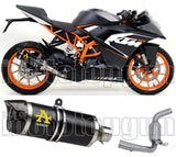 Tubo De Escape Sin Catalizador Y Con Homologación Acústica Thunder Aluminio Negro Carbono - Arrow Special Parts Compatible Con Ktm Rc 390 (2015-2016)