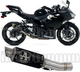 Tubo De Escape Con Homologación Acústica Gp2 Gp-2 Nichrom Negro Acero - Arrow Special Parts Compatible Con Kawasaki Ninja 400 (2018-2021)