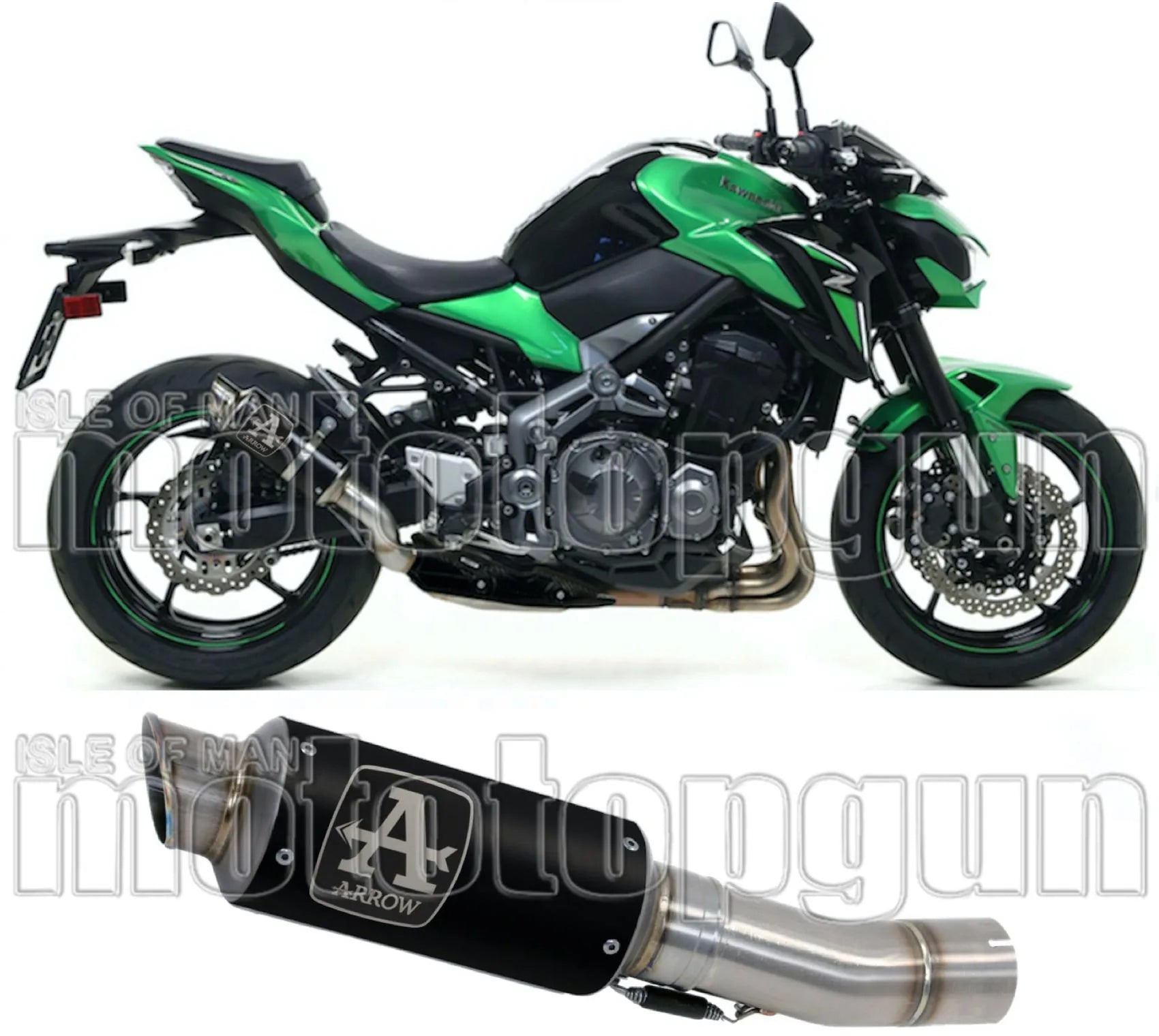 Tubo De Escape Con Homologación Acústica Gp2 Gp-2 Nichrom Negro Acero - Arrow Special Parts Compatible Con Kawasaki Z 900 A2 (2019-2024)