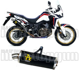 Tubo De Escape Con Homologación Acústica Maxi Race-Tech Aluminio Negro Acero - Arrow Special Parts Compatible Con Honda Crf 1100 L Africa Twin Adventure Sports (2020-2023)