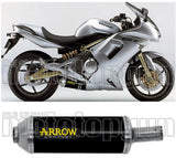 Tubo De Escape Con Homologación Acústica Maxi Race-Tech Aluminio Negro Acero - Arrow Special Parts Compatible Con Kawasaki Versys 650 (2007-2014)
