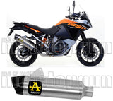 Tubo De Escape Con Homologación Acústica Maxi Race-Tech Titanio Carbono - Arrow Special Parts Compatible Con Ktm 1050 Adventure (2015-2016)
