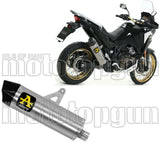 Tubo De Escape Con Homologación Acústica Maxi Race-Tech Aluminio Carbono - Arrow Special Parts Compatible Con Honda Crf 1100 L Africa Twin Adventure Sports (2020-2023)