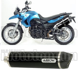 Tubo De Escape Con Homologación Acústica Maxi Race-Tech Aluminio Negro Carbono - Arrow Special Parts Compatible Con Bmw F 800 Gs Adventure (2008-2016)