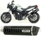 Tubo De Escape Con Homologación Acústica Maxi Race-Tech Aluminio Negro Carbono - Arrow Special Parts Compatible Con Bmw F 800 R (2009-2016)