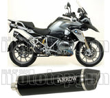 Tubo De Escape Con Homologación Acústica Maxi Race-Tech Aluminio Negro Carbono - Arrow Special Parts Compatible Con Bmw R 1250 Gs Adventure (2019-2024)