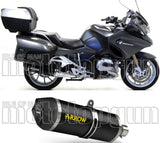 Tubo De Escape Con Homologación Acústica Maxi Race-Tech Aluminio Negro Carbono - Arrow Special Parts Compatible Con Bmw R 1200 Rt (2014-2016)