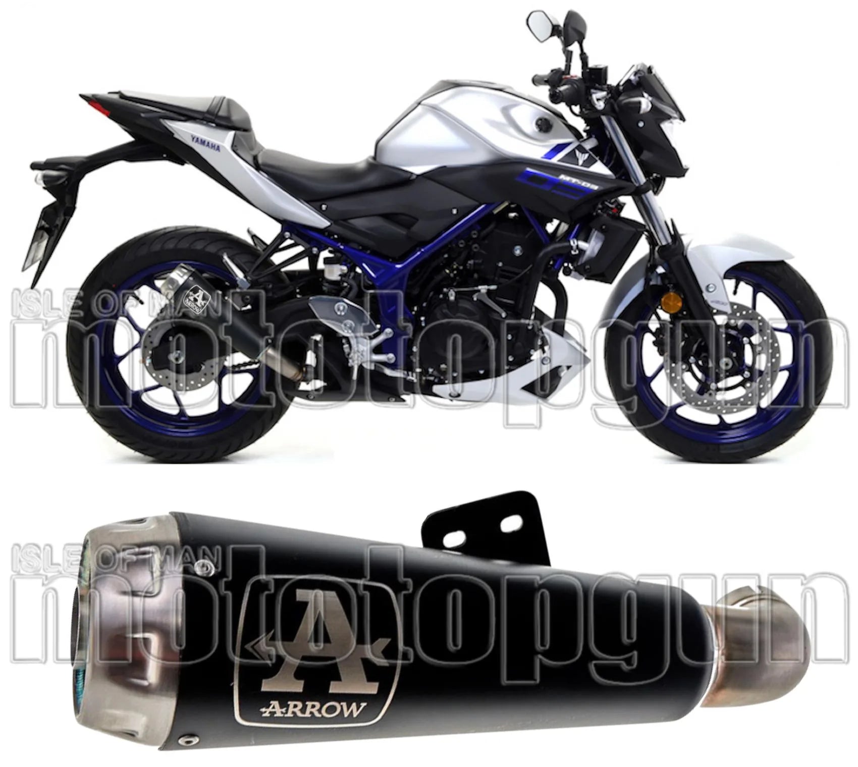 Tubo De Escape Con Homologación Acústica Pro-Race Nichrom Negro Acero - Arrow Special Parts Compatible Con Yamaha Mt-03 (2016-2017)