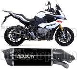 Tubo De Escape Con Homologación Acústica Race-Tech Aluminio Negro Carbono - Arrow Special Parts Compatible Con Bmw S 1000 Xr (2015-2019)