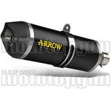 Tubo De Escape Con Homologación Acústica Race-Tech Aluminio Negro Carbono - Arrow Special Parts Compatible Con Kawasaki Ninja 400 (2018-2021)