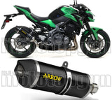 Tubo De Escape Con Homologación Acústica Race-Tech Aluminio Negro Carbono - Arrow Special Parts Compatible Con Kawasaki Z 900 E (2017-2018)