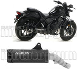 Tubo De Escape Con Homologación Acústica Rebel Aluminio Negro Aluminio Negro - Arrow Special Parts Compatible Con Honda Cmx 500 Rebel (2017-2024)
