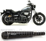 Tubo De Escape Con Homologación Acústica Rebel Aluminio Negro Carbono - Arrow Special Parts Compatible Con Yamaha Xv 950 R (2014-2016)