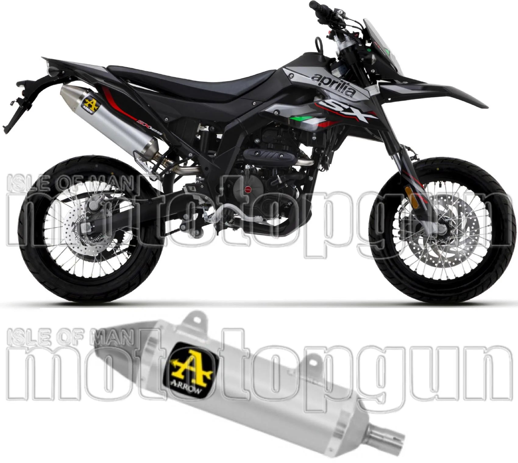Tubo De Escape Con Homologación Acústica Thunder Aluminio Acero - Arrow Special Parts Compatible Con Malaguti Xsm 125 4T (2019-2020)