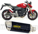 Tubo De Escape Con Homologación Acústica Thunder Aluminio Negro Acero - Arrow Special Parts Compatible Con Honda Cbr 600 F (2011-2013)