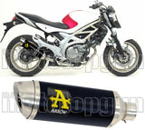 Tubo De Escape Con Homologación Acústica Thunder Aluminio Negro Acero - Arrow Special Parts Compatible Con Suzuki Svf 650 Gladius (2009-2015)
