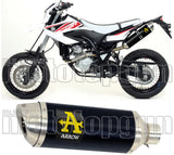 Tubo De Escape Con Homologación Acústica Thunder Aluminio Negro Acero - Arrow Special Parts Compatible Con Yamaha Wr 125 X (2009-2016)