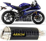 Tubo De Escape Con Homologación Acústica Thunder Aluminio Negro Acero - Arrow Special Parts Compatible Con Yamaha Yzf 600 R6 (2008-2011)