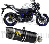 Tubo De Escape Con Homologación Acústica Thunder Aluminio Negro Carbono - Arrow Special Parts Compatible Con Yamaha Yzf-R3 (2015-2017)