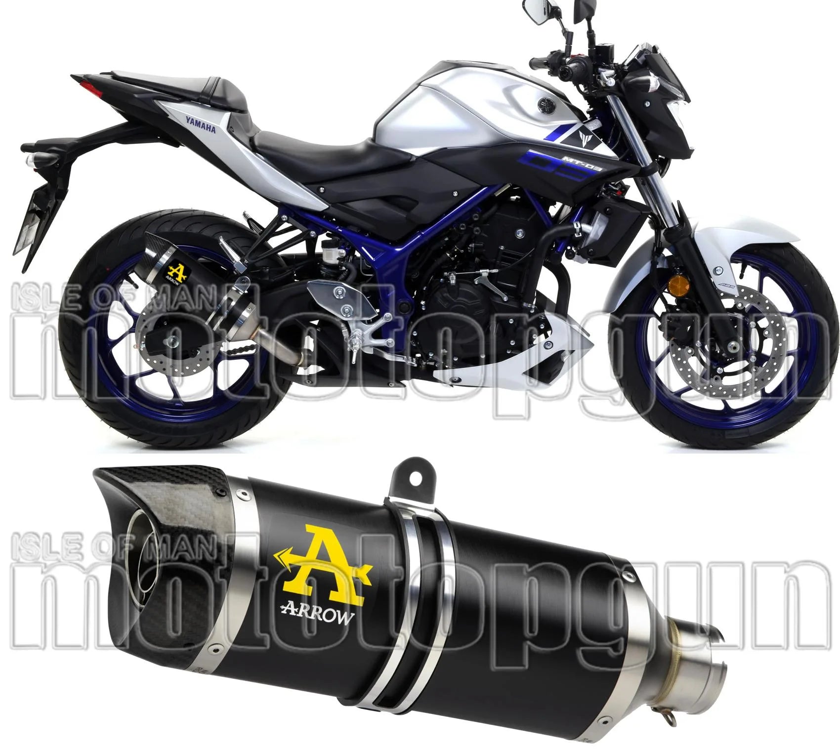 Tubo De Escape Con Homologación Acústica Thunder Aluminio Negro Carbono - Arrow Special Parts Compatible Con Yamaha Mt-03 (2018-2019)