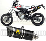 Tubo De Escape Con Homologación Acústica Thunder Aluminio Negro Carbono - Arrow Special Parts Compatible Con Yamaha Wr 125 R (2009-2016)