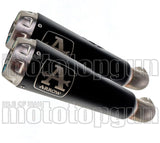 Escape Doble Con Homologación Acústica Pro-Race Nichrom Negro Acero - Arrow Special Parts Compatible Con Ducati Hypermotard 950 (2022-2024)