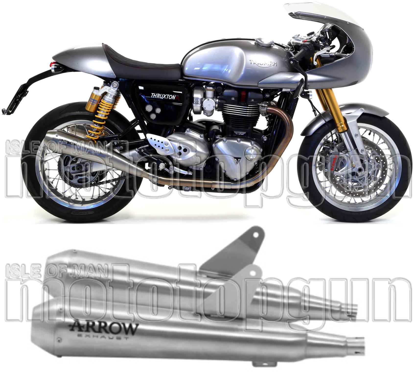 Dual Exhaust System With Sound Certification Pro-Racing Nichrom Stainless Steel - Arrow Special Parts Compatible With Triumph Thruxton 1200 R (2017-2020)