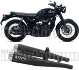 Dual Exhaust System With Sound Certification Pro-Racing Black Nichrom Stainless Steel - Arrow Special Parts Compatible With Triumph Bonneville T100 (2017-2020)