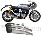 Dual Exhaust System With Sound Certification Pro-Racing Nichrom Carbon - Arrow Special Parts Compatible With Triumph Thruxton 1200 Rs (2020-2023)