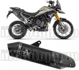 Exhaust Tip With Noise Certification Veloce Black Aluminium Carbon - Arrow Special Parts Compatible With Triumph Tiger 900 (2020-2023)