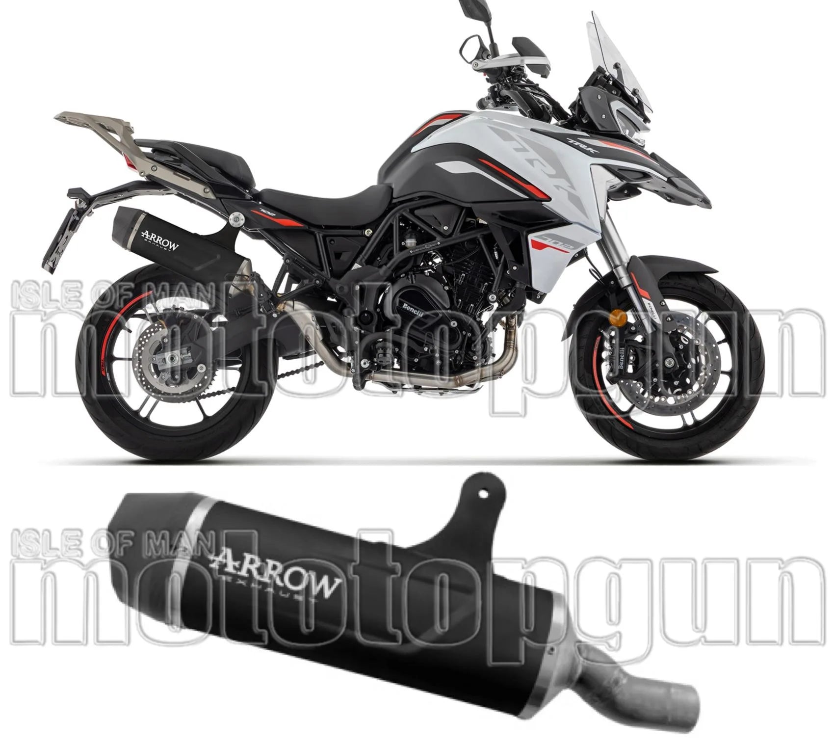 Tubo De Escape Con Homologación Acústica Indy-Race Evo Aluminio Negro Carbono - Arrow Special Parts Compatible Con Benelli Trk 702 - X (2023-2024)