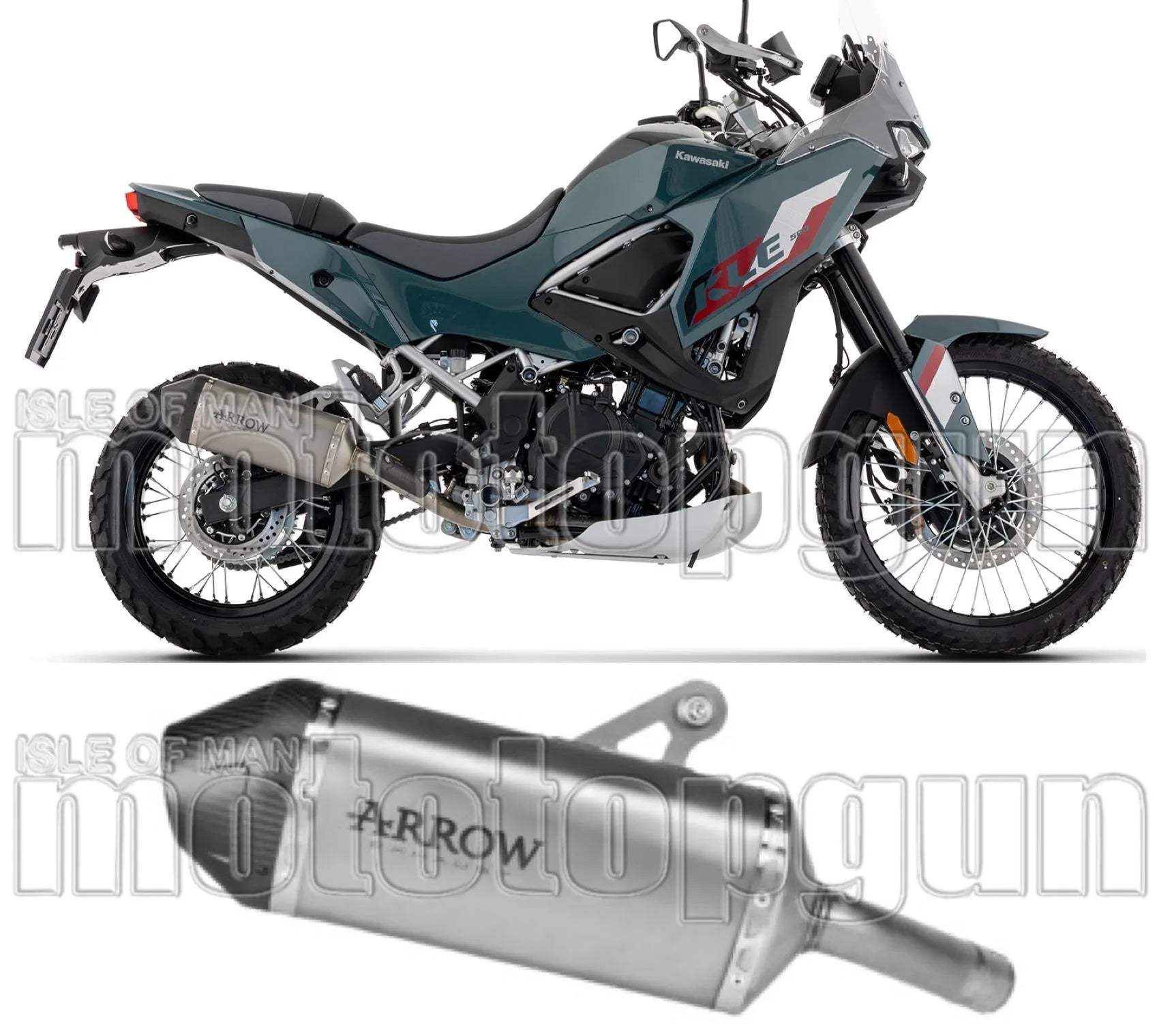 Tubo De Escape Con Homologación Acústica Explorer Titanio Fondo Carby - Arrow Special Parts Compatible Con Kawasaki Kle 500 (2026)