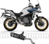 Tubo De Escape Con Homologación Acústica Indy-Race Evo Aluminio Negro Fondo Carby - Arrow Special Parts Compatible Con Cfmoto 700 Mt Adventure (2025-2026)