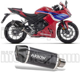 Tubo De Escape Con Homologación Acústica Indy-Race Evo Aluminio Negro Carbono - Arrow Special Parts Compatible Con Honda Cbr 500 R (2024-2026)
