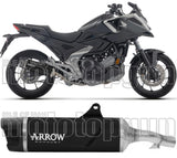 Tubo De Escape Con Homologación Acústica Indy-Race Evo Aluminio Negro Fondo Carby - Arrow Special Parts Compatible Con Honda Nc 750 X (2025-2026)