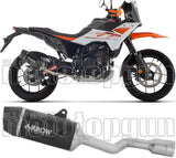 Tubo De Escape Con Homologación Acústica Indy-Race Evo Aluminio Negro Fondo Carby - Arrow Special Parts Compatible Con Ktm 390 Adventure X (2025-2026)